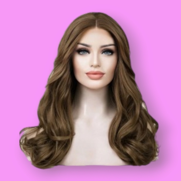 Uniwigs Olivia Olive Brown Wavy Synthetic Lace Front Wig - Picture 1 of 9